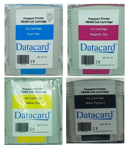 Data Card Passport Printer Pb500 Ink Catridge Black Cyam Magenta Yello